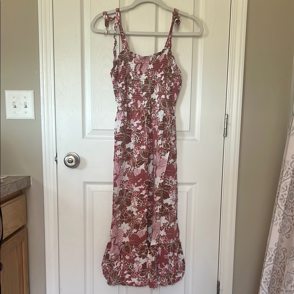 Jessica Simpson Floral Maxi Dress in Pink and Brown
